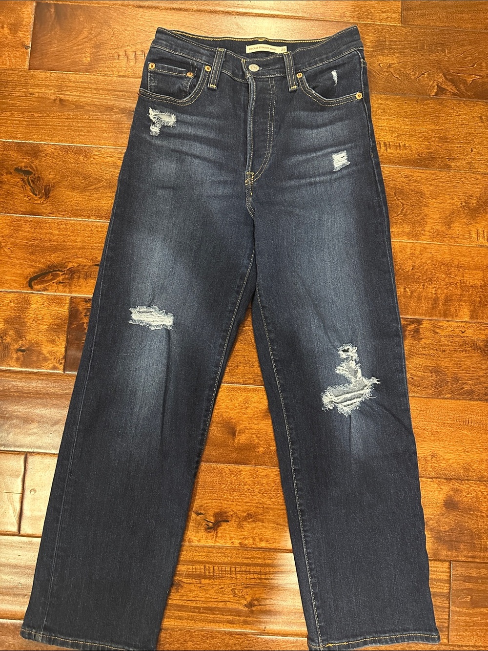 Levi’s Dark Wash Distressed Jeans